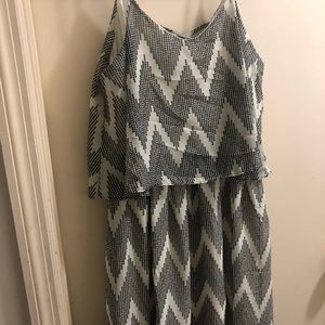 Spaghetti strap print dress.